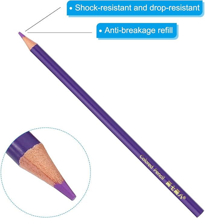 PATIKIL Purple Colored Pencils Set,12 Pcs Oil Color Pencils Wooden Coloring Drawing Pencil for Artists Art Painting