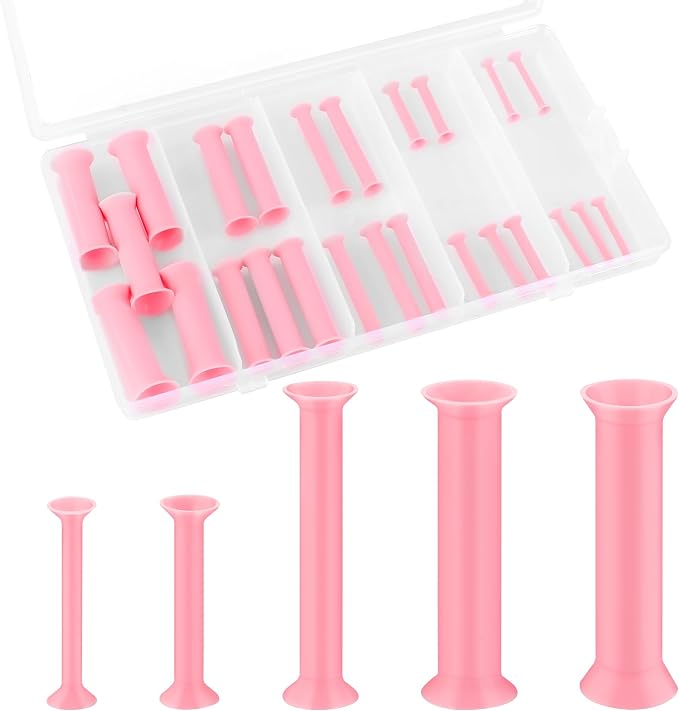 Luxiv 25P Resin Hole Makers, 5Sizes 2/3/4/6/8mm Silicone Mold Tool with Box | 25 Resin Hole Makers, Double-Side Suction, 5 Sizes And Storage Box, For Jewelry, Earrings, Bookmarks, Keychains, Resin Crafts