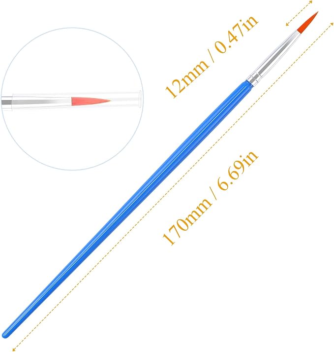 DECYOOL 60 Pcs Round Paint Brushes Bulk, Small Paint Brush for Painting | Shed-Free Nylon Bristles, Fine Detail Painting, School Classroom Arts Crafts, Crafts Face Painting