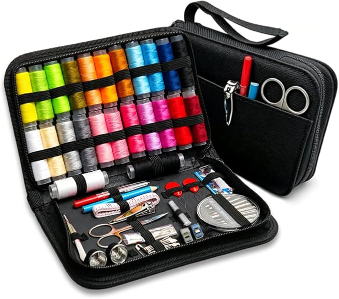 Obear 95-Piece Sewing Kit for Adults & Beginners – 24 Color Threads, Needles, Scissors & Tape Measure – Portable Emergency Repair Kit for Hand Sewing, Clothing, Buttons, Hemming at Home or On the Go