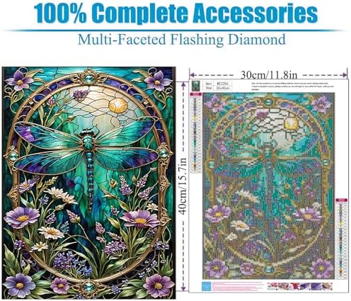 Lophomie Diamond Art Kits for Adults, 5D Dragonfly Diamond Painting Kits