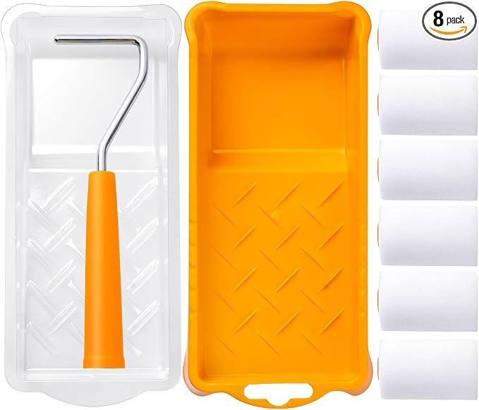 Mister Rui 2 Inch Foam Paint Roller Kit, Mini Paint Roller Brush 9 Pack