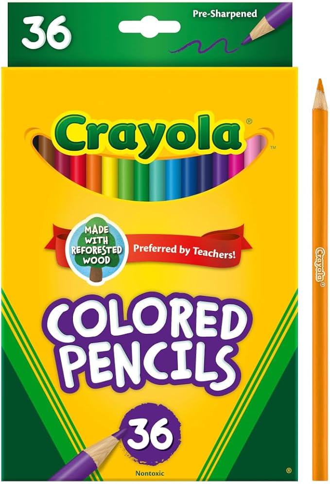 Crayola Colored Pencils (36ct), Teacher School Supplies for Kids & Adults, Preschool Classroom Must Haves, Coloring Gift, Ages 3+