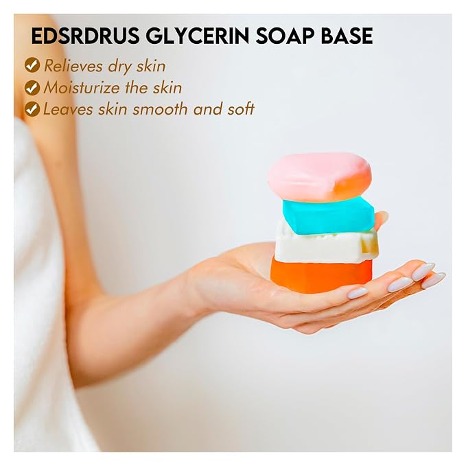 EDSRDRUS 2lb Scent Soap Base DIY Handmade with Peach & Coconut Oil, Moisturizing Melt and Pour Soap Base