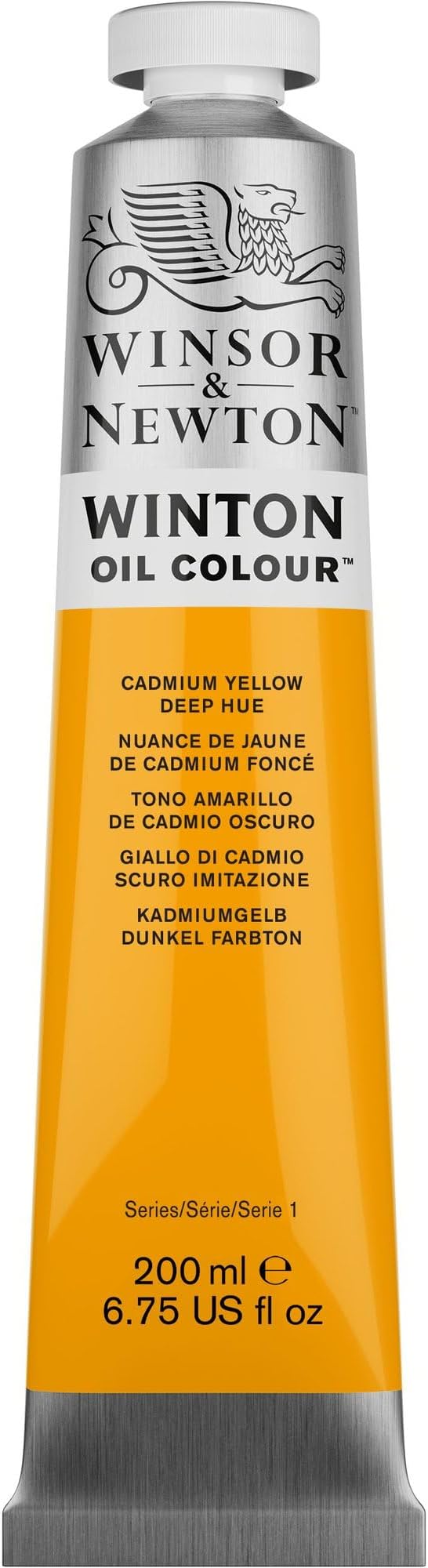 Winsor & Newton Winton Oil Color, 200ml Tube, Cadmium Yellow Deep Hue | High-quality pigments, Durable, Lightfast, Permanent, Uniform Consistency, Great Pigment Load