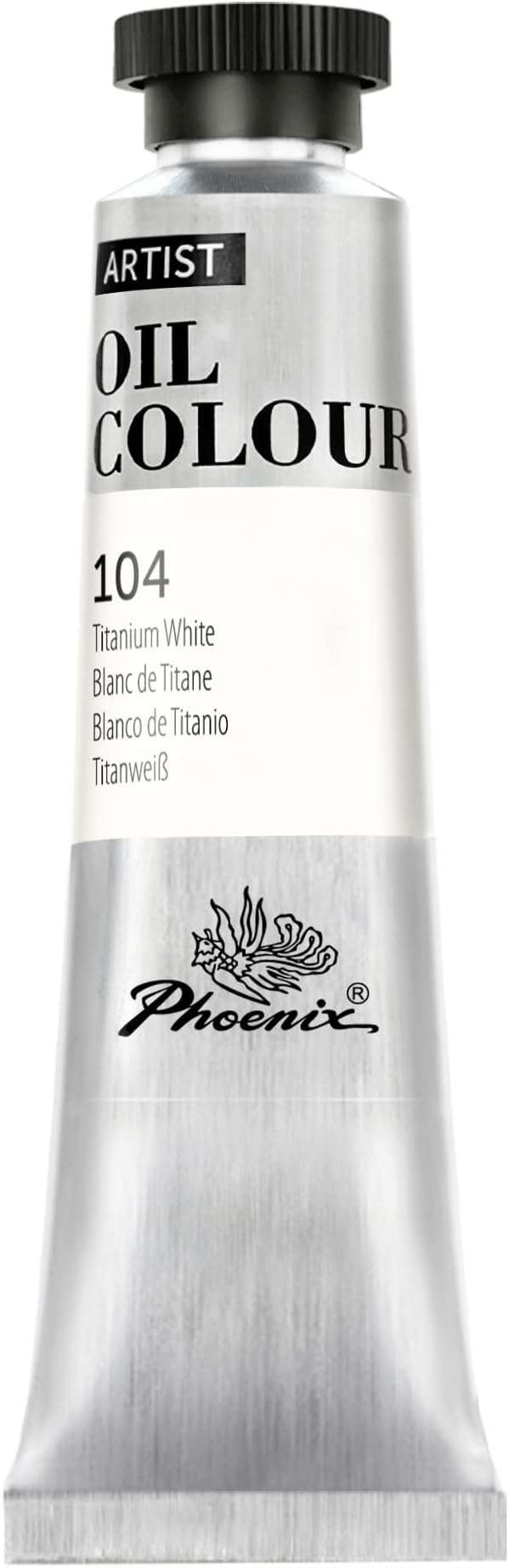 PHOENIX Titanium White Oil Paint - 40ml / 1.35 Fl oz. Single Tube - Artist Quality Oil Based Paint for Professionals