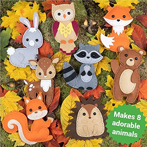 Craftorama Sewing Kit for Kids, Fun and Educational Animal Craft Set for Boys and Girls Age 7-12, Sew Your Own Felt Animals Craft Kit for Beginners, 165 Piece Set