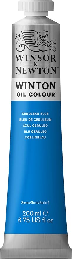Winsor & Newton Winton Oil Color, 200ml Tube, Cerulean Blue | High-quality pigments, Durable, Lightfast, Permanent, Uniform Consistency, Great Pigment Load