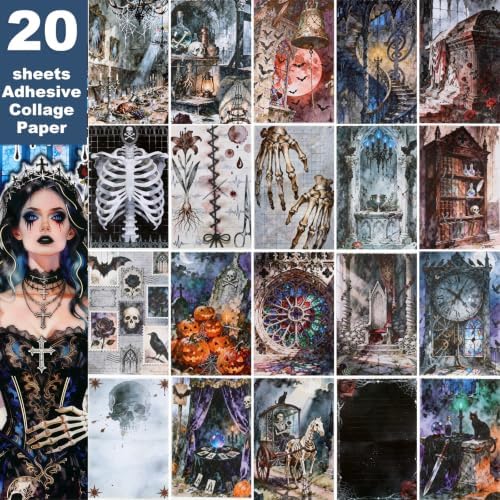 Dark Aesthetic Gothic Stickers 400 Pre-Cut Halloween Washi Stickers