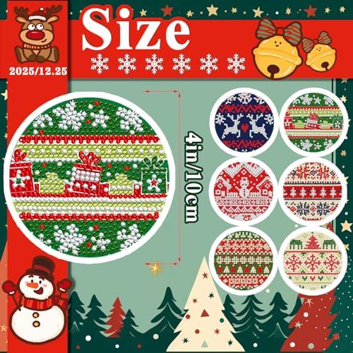 DOTSOPS Christmas Diamond Art Coasters with Holder 6 Pcs Diamond Painting Kits for Adults Beginners Diamond Craft Gem Art Dots Halloween Birthday