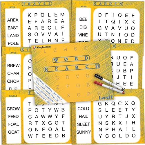Keeping Busy Word Search 1 Dementia Activities for Seniors | Alzheimer Products for Elderly Patients | Fun Memory Game Toy & Cognitive Brain Puzzle for Senior Citizens w/Memory Loss or Alzheimers