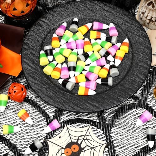 JUNEBRUSHS 50 Pcs Halloween Resin Corn for Halloween Party Crafts Decorations