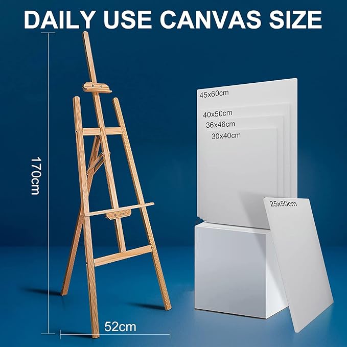 Gallery Wrapped Stretched Canvases for Painting 10x10 Inch 3-Pack, 16 oz Triple Primed Acid-Free 100% Cotton Blank Canvas, Square Spline Canvas for Oil Paint Acrylics Pouring & Wet Art Media