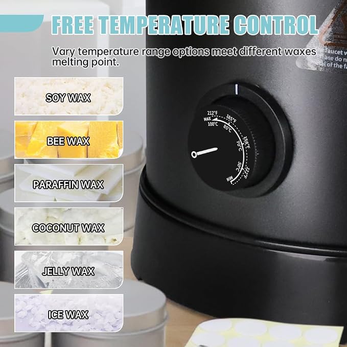 TOAUTO 16Lbs Large Wax Melter for Candle Making, Electric Wax Melting Container Holds 16Lbs Melted Wax with Heating Core Spout & Bottom Design for Commercial Candle Business