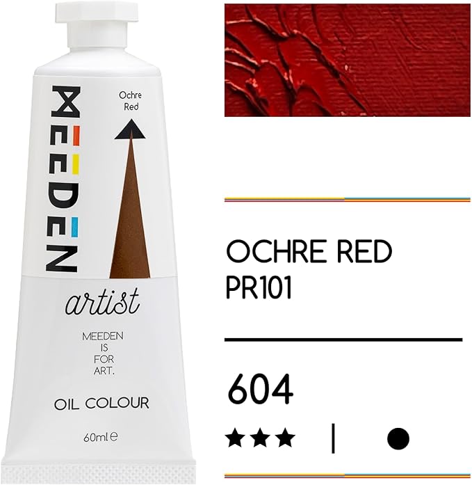 MEEDEN Artist Grade Oil Paint: Ochre Red - 60ml/2oz Tube | Professional Art Paints and Supplies for Canvas Painting