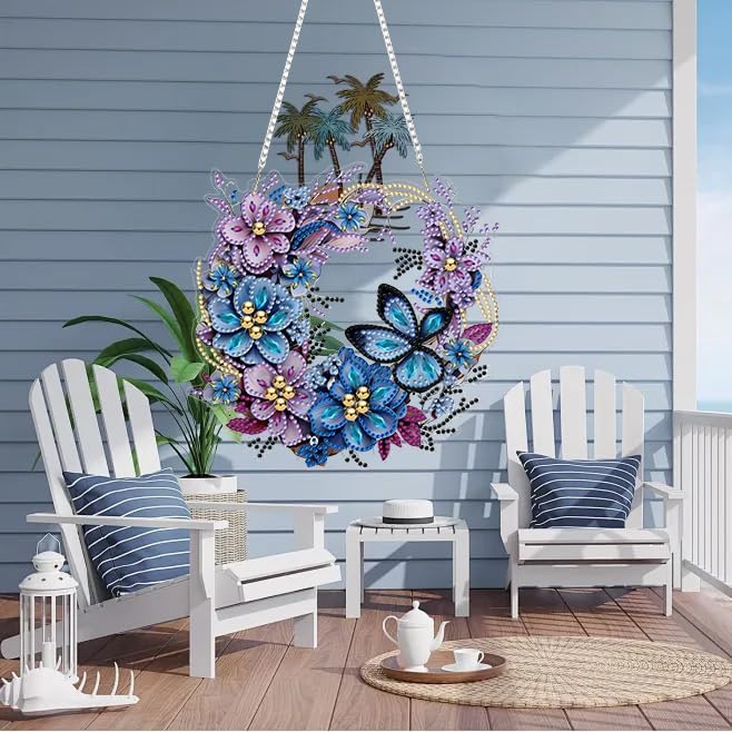 RYMILIE Hanging Diamond Art Kits for Adults Flowers 8x8inch