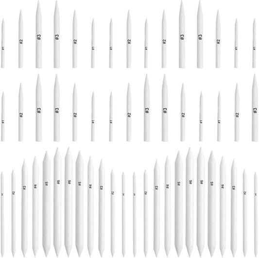 FEBSNOW 60Pcs Blending Stumps and Tortillions Sticks for Art Drawing