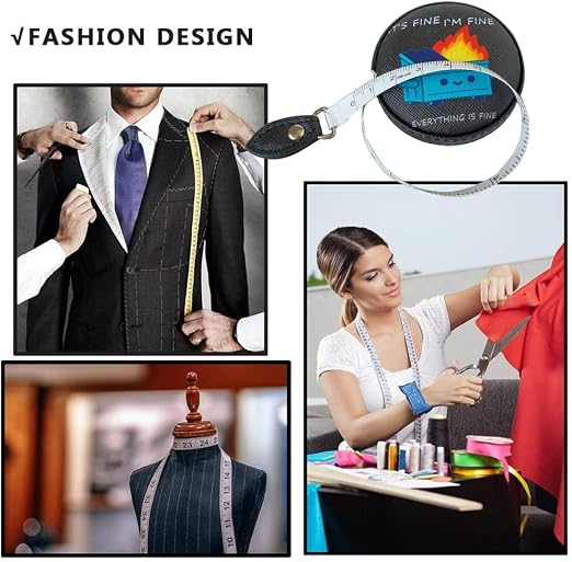 Tape Measure for Body Measuring Fabric Sewing Tailor Ruler Flexible Soft Pocket Small Mini Body Measurement Cloth Measuring Tape 60 Inch Premium Leather Retractable Tape Measure
