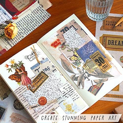 FAYWARE Vintage Washi Stickers for Journaling - Ephemera Book for Journaling with 414 Stickers & 20 Scrapbook Papers. Junk Journal Supplies, Scrapbooking Supplies | FAYWARE Ephemera for Junk Journals, 410+ Vintage Journaling Stickers, 20 Scrapbook Papers