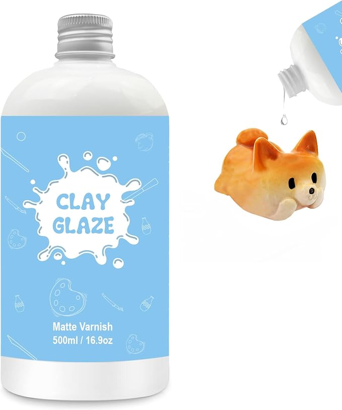 500ml Air Dry Clay Glaze, Protect Clay Surfaces,Delivers Matte Glaze Effect | Matte Glaze, Air Dry Clay Varnish, Waterproof, Dustproof, Prevents Clay Scratches & Wear