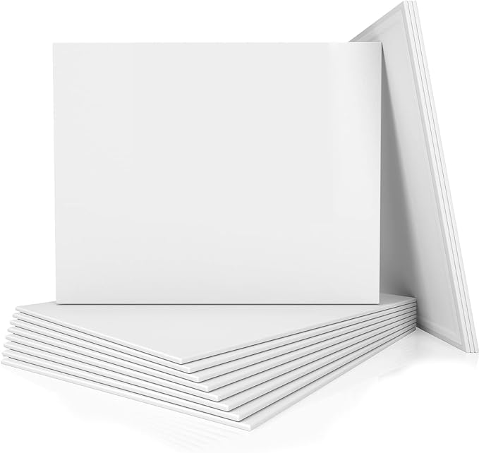 AETEXA Canvases for Painting 8x10 Inch, Canvas Bulk Pack of 12, 8 oz Primed Canvas Panel, Blank Canvas for Painting, Canvas Boards for Painting Acrylic and Oil, Art Supplies for Adults and Teens.