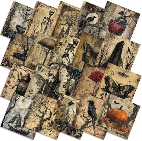 HunnmingRe 20 Pcs 10''x10'' Vintage Halloween Quilting Fabric Squares