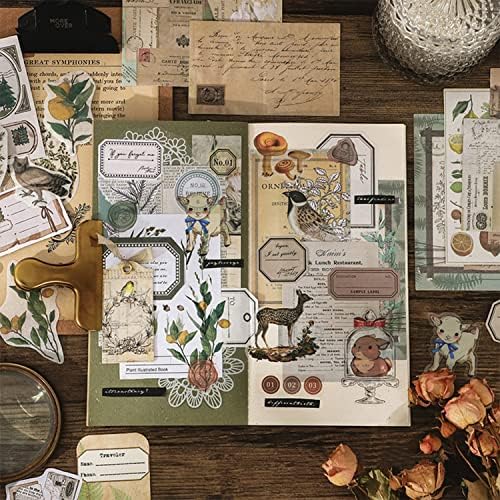 BLEDS 400PCS Vintage Journaling Supplies Scrapbook Paper Stamp Stickers