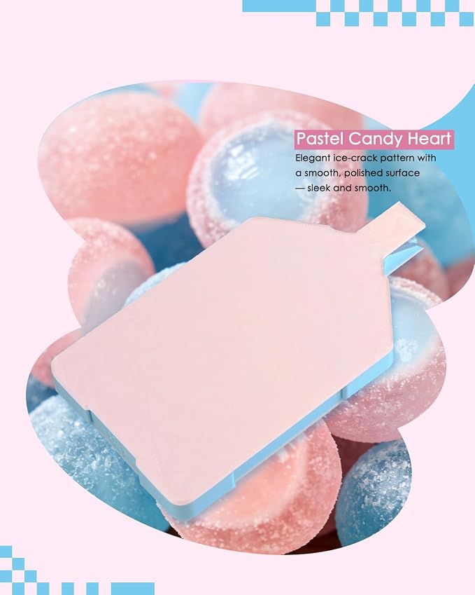ForeverYoung Cottony Bi-Tonal Diamond Art Tray with Lid, Pastel Candy Heart