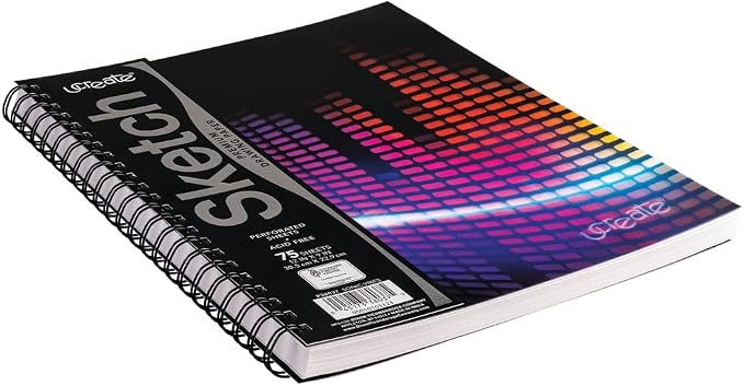 UCreate Fashion Poly Sketch Book, Sonic Vibes, 9" x 12", 1 Count | Supports classroom learning, crafts and creative activities