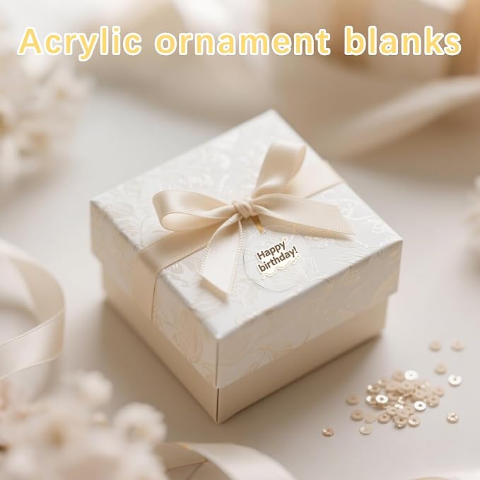 50 Pcs Acrylic Ornament Blanks 3 inch, Clear Keychains Blanks Acrylic Round Discs Blank with Hole for Christmas Ornaments Decor, Plastic Circles for Engraving, Painting, DIY Crafts (Pack of 2)