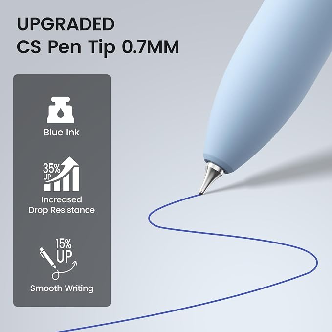 16 Pack Blue Gel Pens with Fidget, 0.7mm Blue Ink Quick-Drying