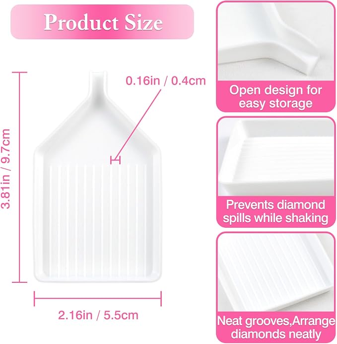 6 PCS Plastic Diamond Painting Bead Sorting Trays – Durable Craft Accessories for DIY Diamond Art, Nail Art & Phone Decoration