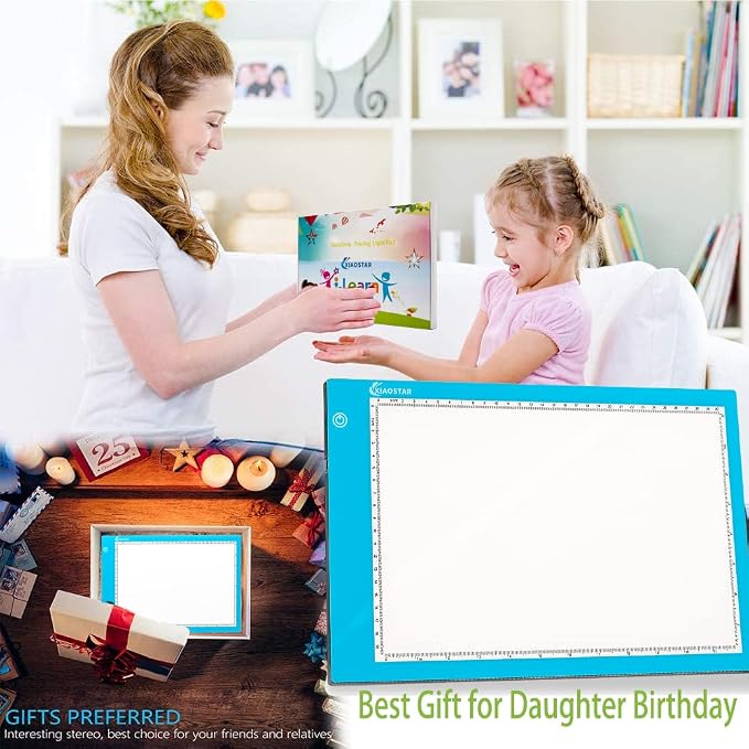 XIAOSTAR Light Box Drawing Pad, 12000 Lux LED Tracing Board A4, USB Powered (Not Rechargeable) PMMA Panel, Adjustable Brightness for Diamond Painting, Sketching, Animation, X-Ray–Includes Accessories | for Artists,Animation Drawing,Sketching,Animation,...