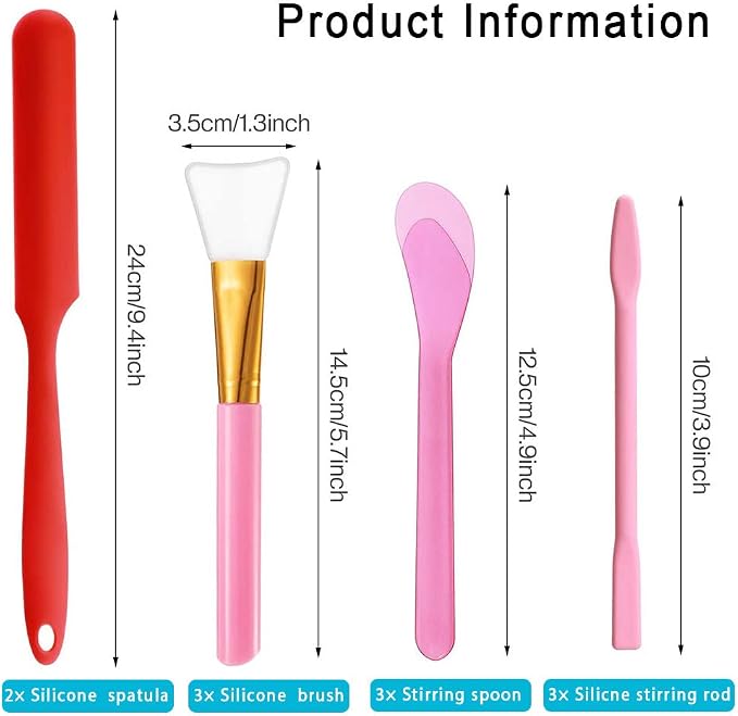 Silicone Stir Sticks Kit 16Pcs, Silicone Epoxy Brush, Silicone Stirring Tool, Mixing Spoon, Silicone Scraper DIY Crafts Tool for Resin Epoxy Liquid Paint