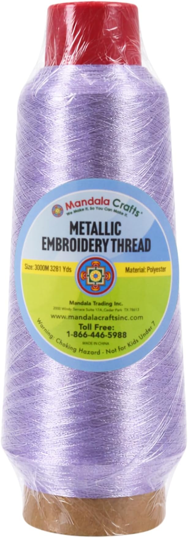 Mandala Crafts Metallic Lilac Embroidery Floss for Sewing, 3281 Yard Spool
