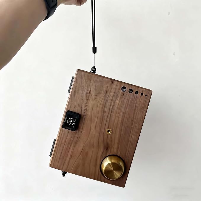27 Wells Solid Wood Travel Watercolor Palette Box, Black Walnut | Empty Paint Box with Brush Cleaning Cup, Metal Clips and Hand Carry Strap for Outdoor Watercolor Easel