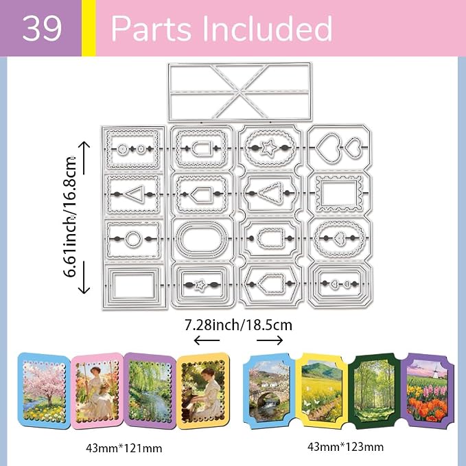 UNICRAFTALE 39Pcs Folding Greeting Card Cutting Dies for Card Making