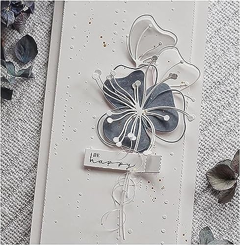 Scrapbooking Die-Cuts, Layer Frame Net Set Metal Cutting Dies for Card Making, Paper Craft Template, Background Embossing Stencils, DIY Album Décor (Lotus Flower 5 x 4.3 in)