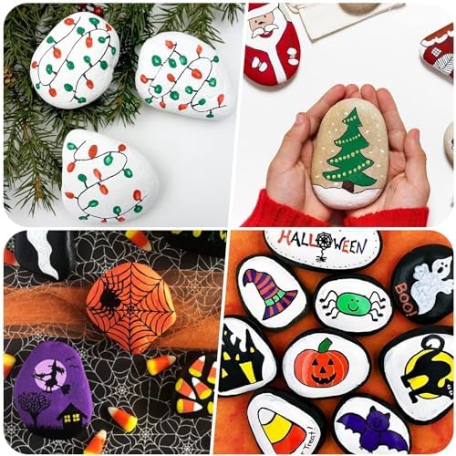 River Rocks for Painting 10 Pcs Extra Large 4.7-6.3 Inch Flat Smooth Painting Stones Craft Rock to Paint for Kids Crafts Painting Bulk