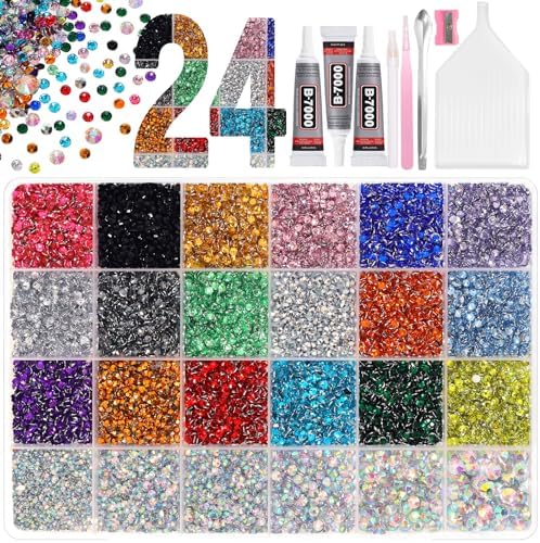 28000Pcs AB Color Rhinestones Bedazzling Kit, Flatback Resin Gems