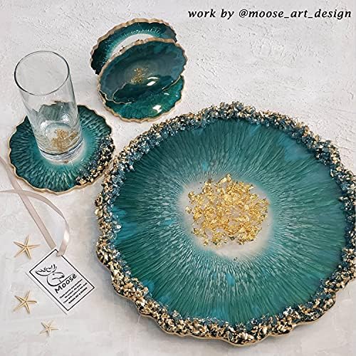 ResinWorld 13 inches Large Silicone Tray Mold, Big Geode Silicone Mold for Resin, Irregular Shaped Round Resin Geode Tray Molds for Making Resin Craft DIY Home Decoration