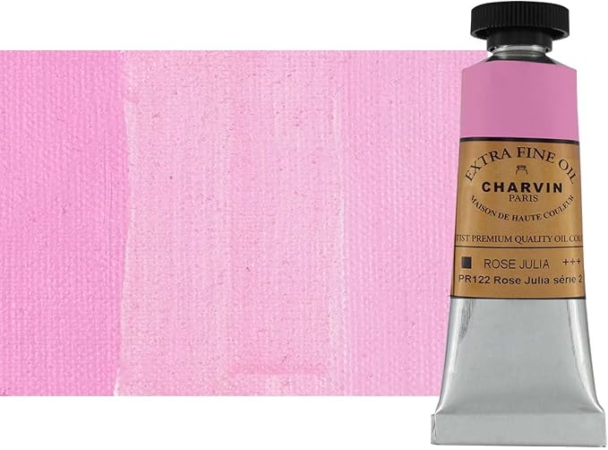 Charvin Extra Fine Oil Paint, Julia Pink 20 ml - Triple-Milled, Rich Texture, Poppy Oil-Based, Light-Fast, Handmade, Archival Quality