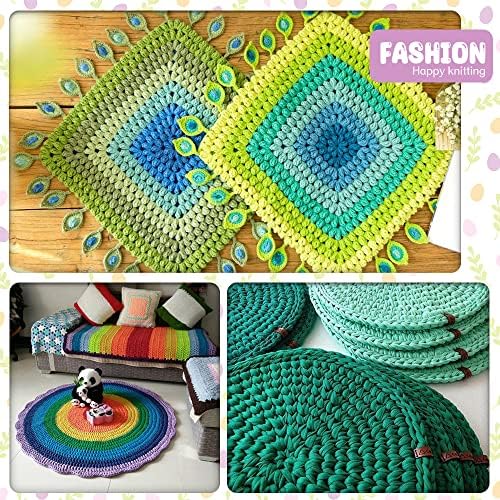 2 PCS 800g T-Shirt Elastic Fabric Crochet Cloth Yarn for DIY Knitting, 260 Yards Spaghetti Thick Knitting Yarn for Hand DIY Bag Basket Cushion Crocheting Projects,Home Decor (Dark Grey)
