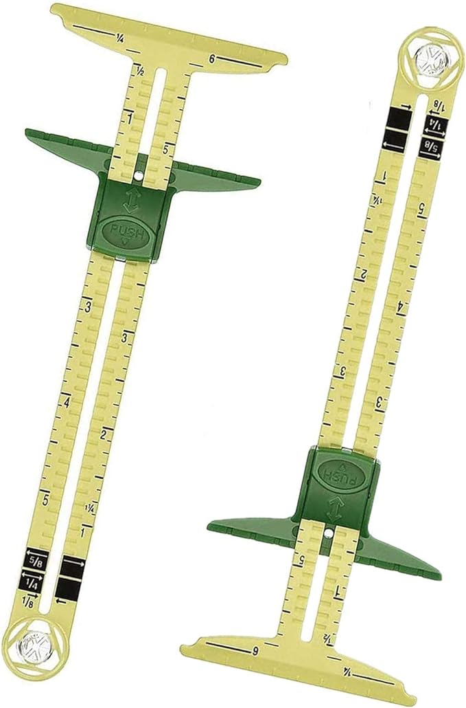 2pcs 5 in 1 Handy Sliding Sewing Gauge Quilting Tools for Beginner Work as T-Gauge, Hem Gauge, Seam Allowance