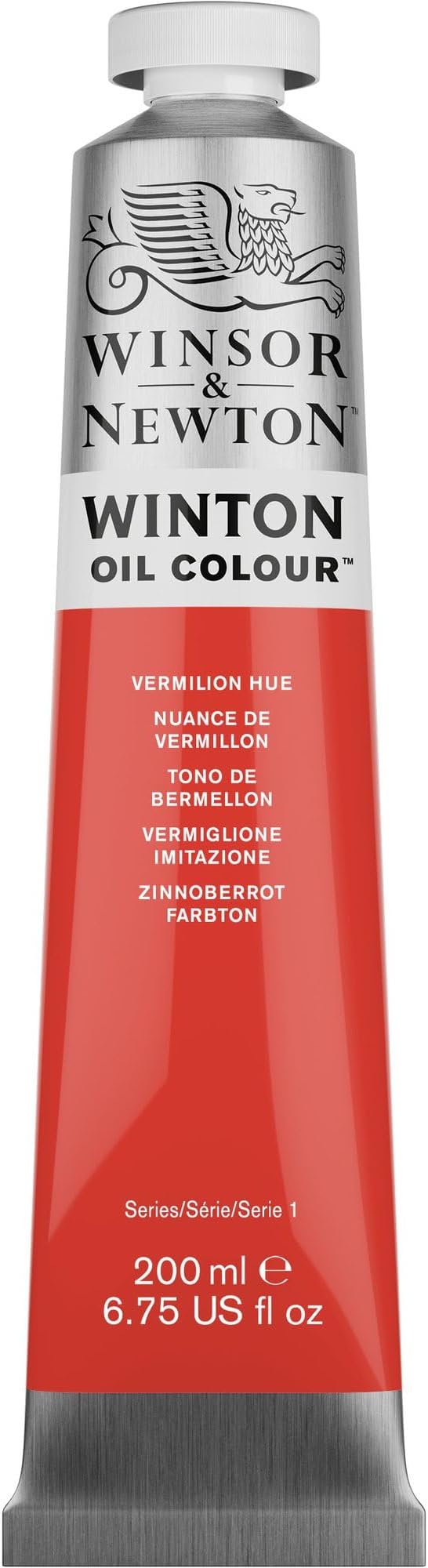 Winsor & Newton Winton Oil Color, 200ml Tube, Vermilion Hue | High-quality pigments, Durable, Lightfast, Permanent, Uniform Consistency, Great Pigment Load