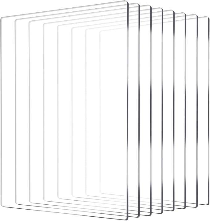 8 Packs Standard Cutting Pads Clear Acrylic Die Cutting Plates, Transparency Cutting Pads for Embossing Crafting, Standard Cutting Pads for Die Cutting Machine(8.7x6.1inches)
