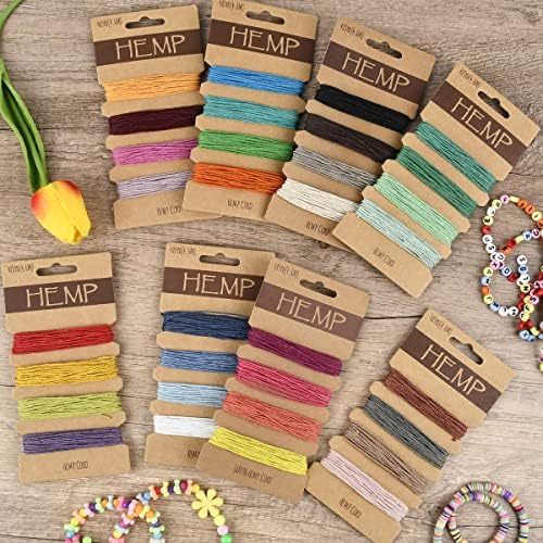 OTYMIOW 32 Colors Hemp Cord String for Jewelry Making, 160 Yards, 1 mm