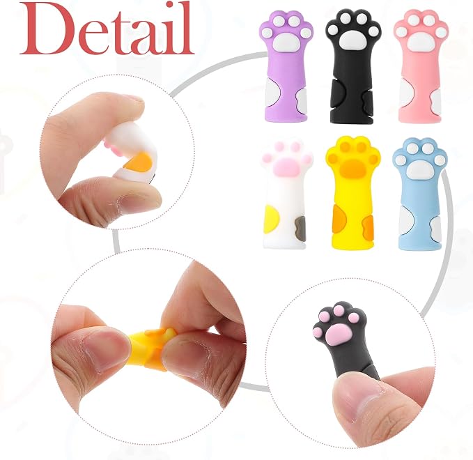 12 PCS Cat Paw Knitting Needle Stoppers,Silicone Needle Minders,Stitch Stoppers for Knitting Needles Knitted Needles Point Protectors for Small Knitted Accessories Supplies fit Size 11-17(8mm-12.75mm)