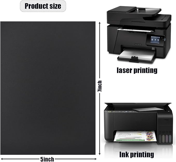 Black Cardstock Paper, 50 Pack 5x7 Inches, 92lb