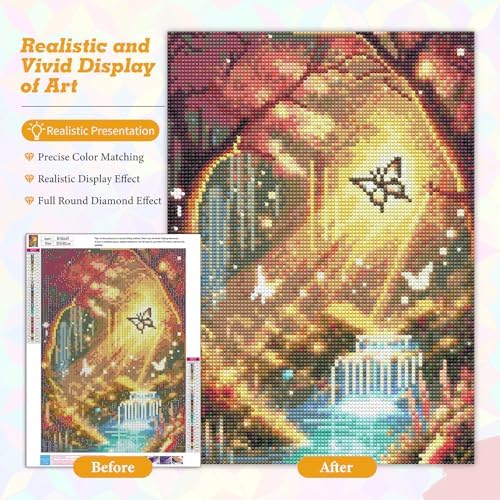 Landscape Diamond Art Kits for Adults Beginners 12x16 in, DIY Craft Gift